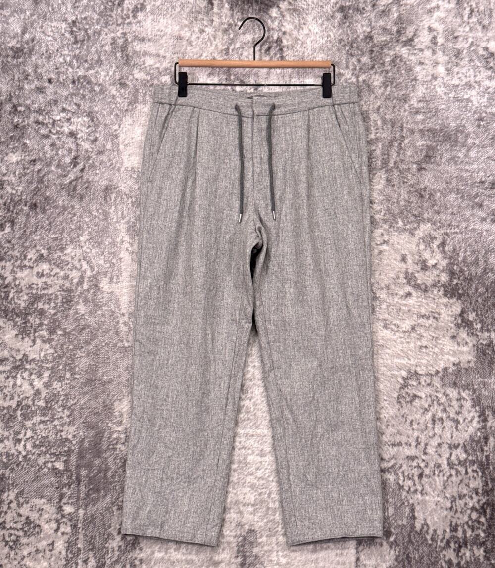 SUITSUPPLY Pants 32 x 26 Mens Gray Italian Wool Flannel Drawstring Trouser